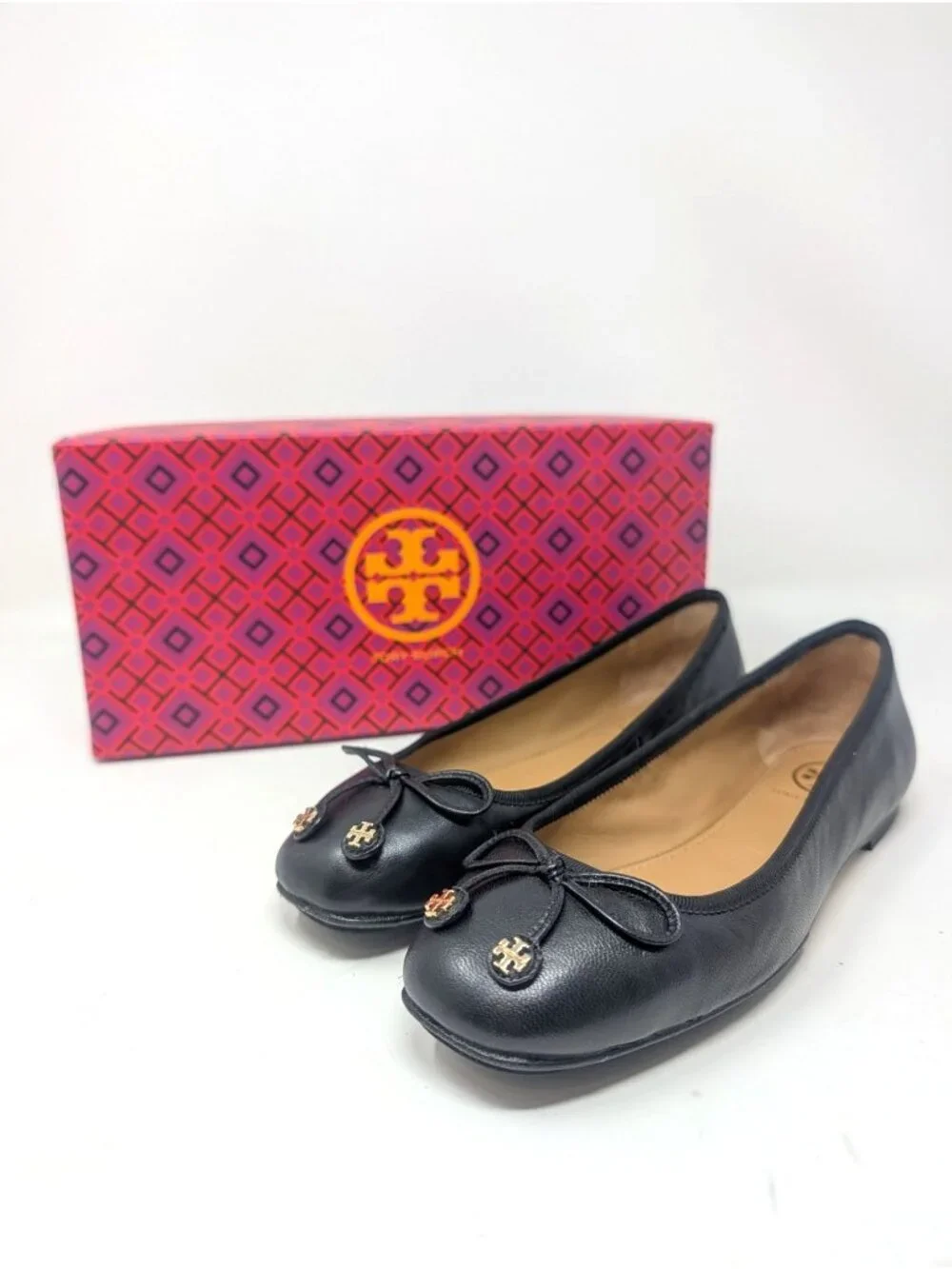 Tory Burch Laila Driving Ballet 5 Black Leather